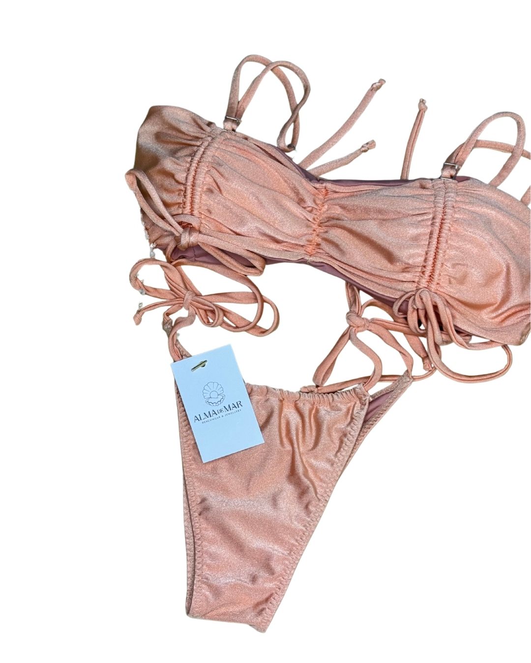 Brazilian bliss bikini straple tie (MAR-1020) Pink gold