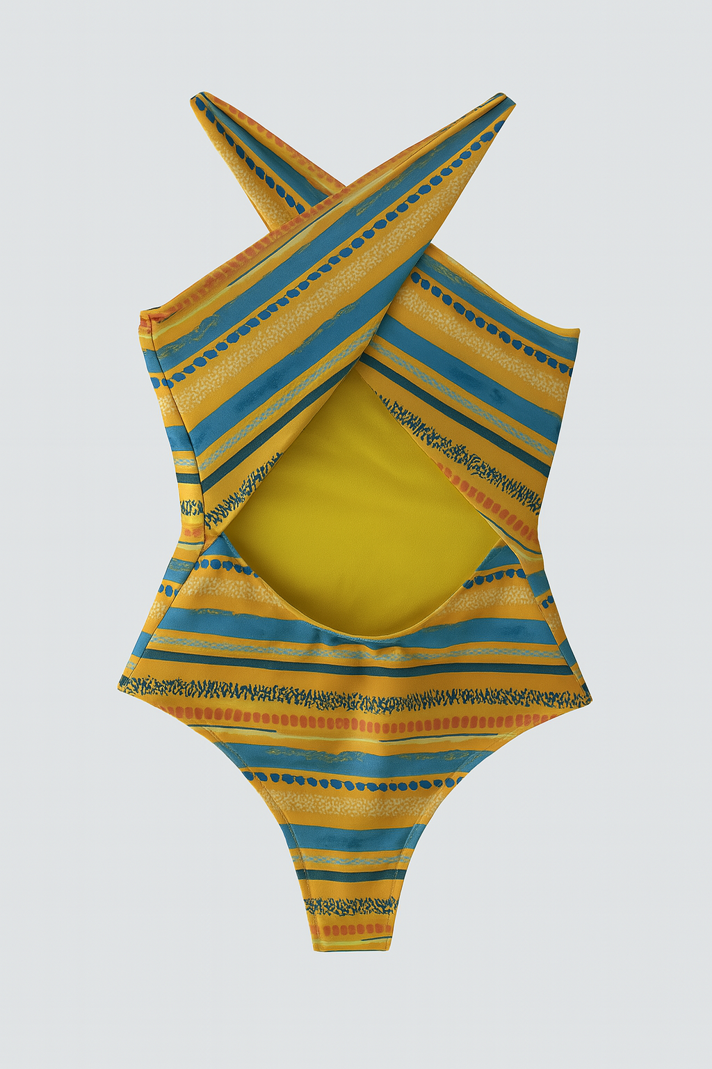 Cross Neck Trikini in Tropical Prints (MAR-2013)