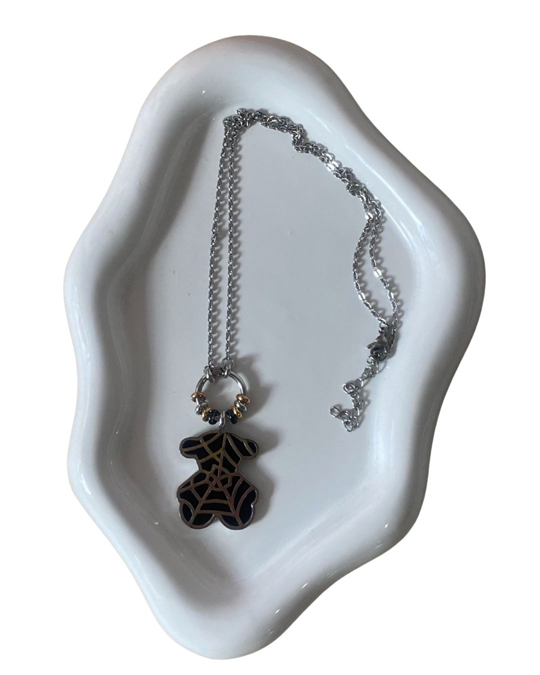 Tous silver spider necklace swarovski (GW-1415)