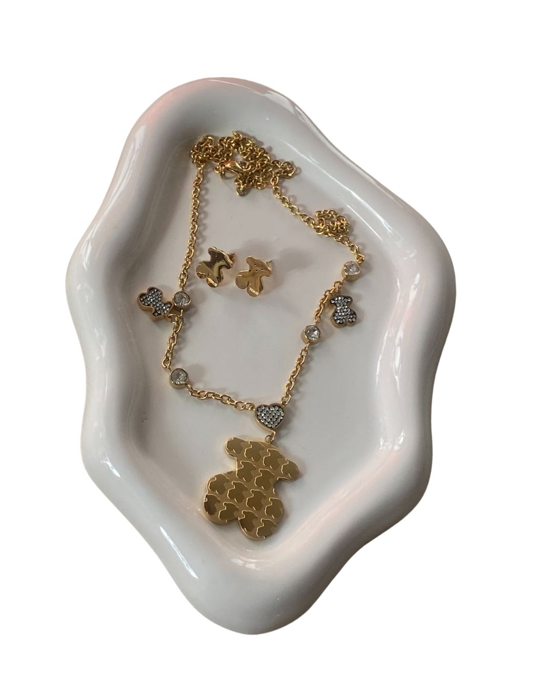 Tous gold necklace swarovski (GW-1412)