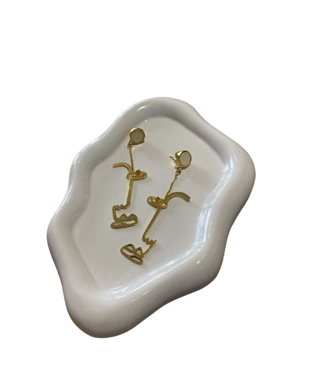 Earrings Pink one face (AGD-0102)