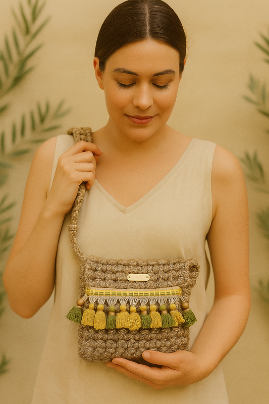 handmade bag beige (AL-9007)