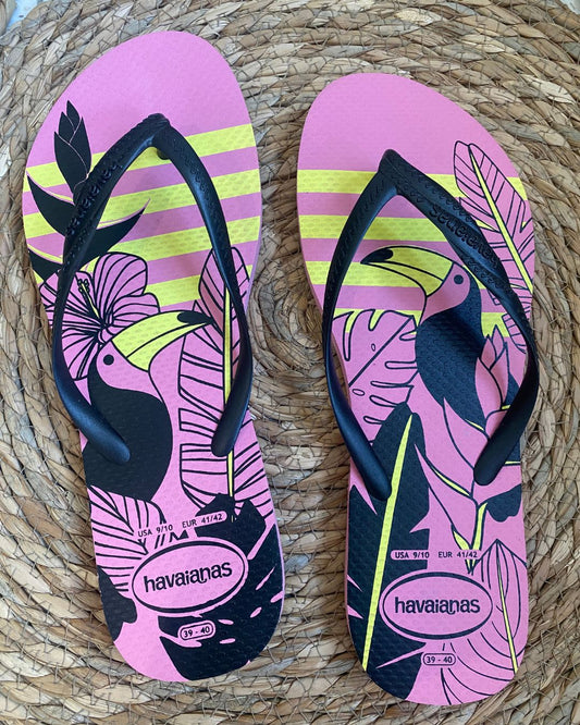 Havaianas . tucan pink print - (AL-8005)