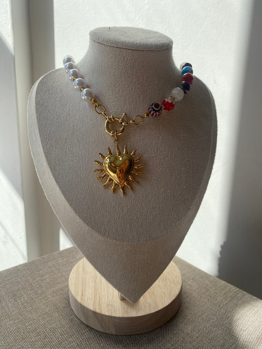 Perlas heart faire Necklace (SEA - 1106)