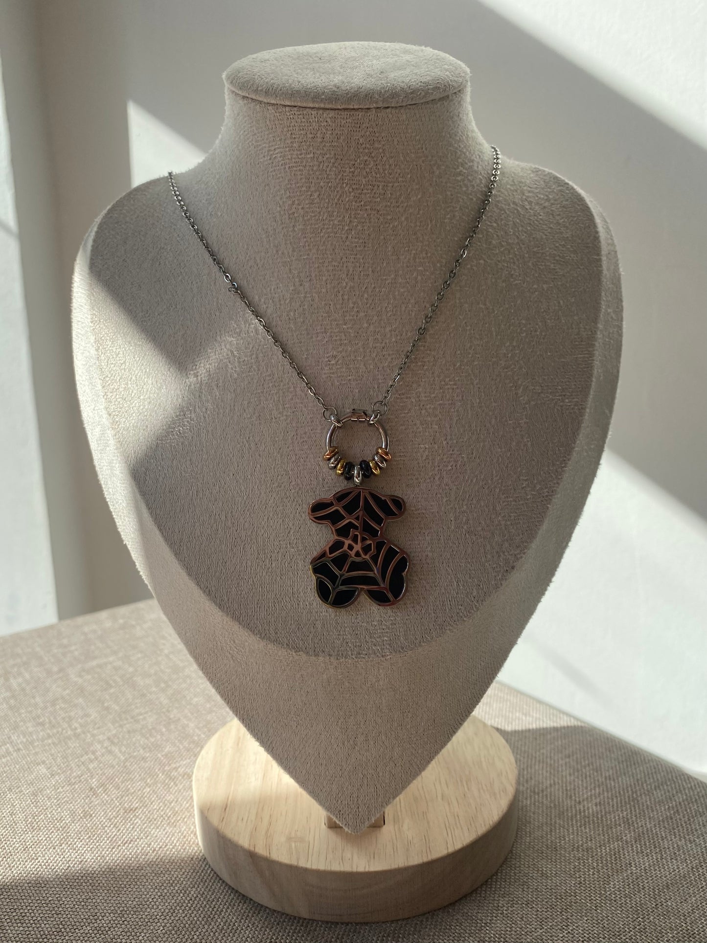 Tous silver spider necklace swarovski  (GW-1415)