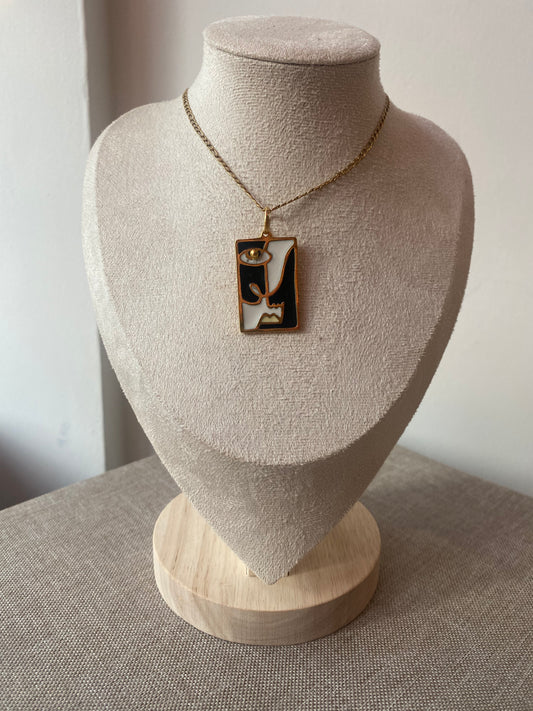 Necklaces Pink one face (AGD-0401)
