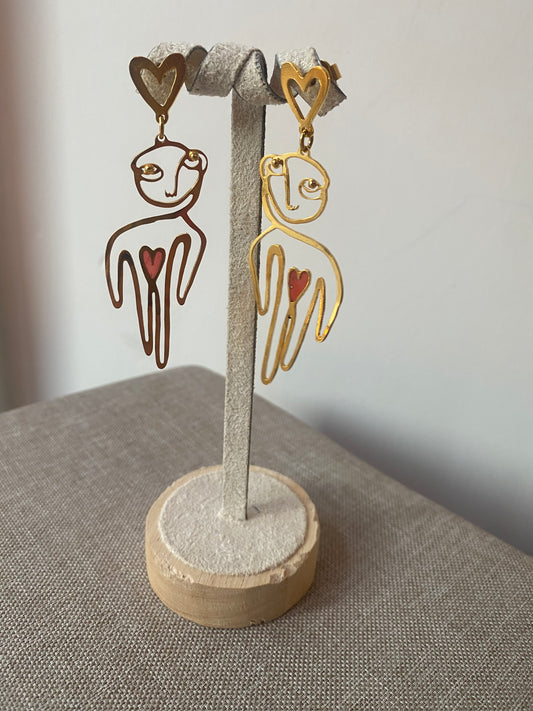 Earrings Body heart (AGD-0101)