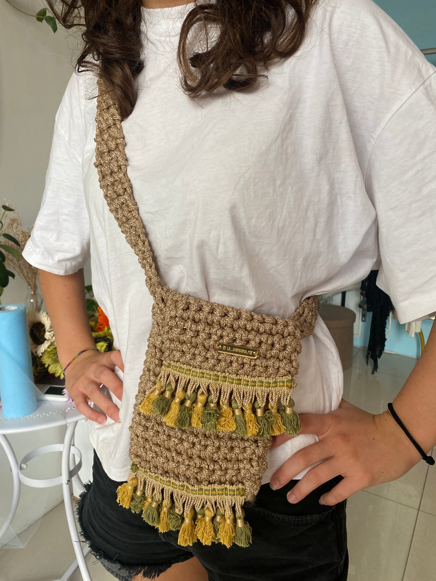 handmade bag beige (AL-9007)