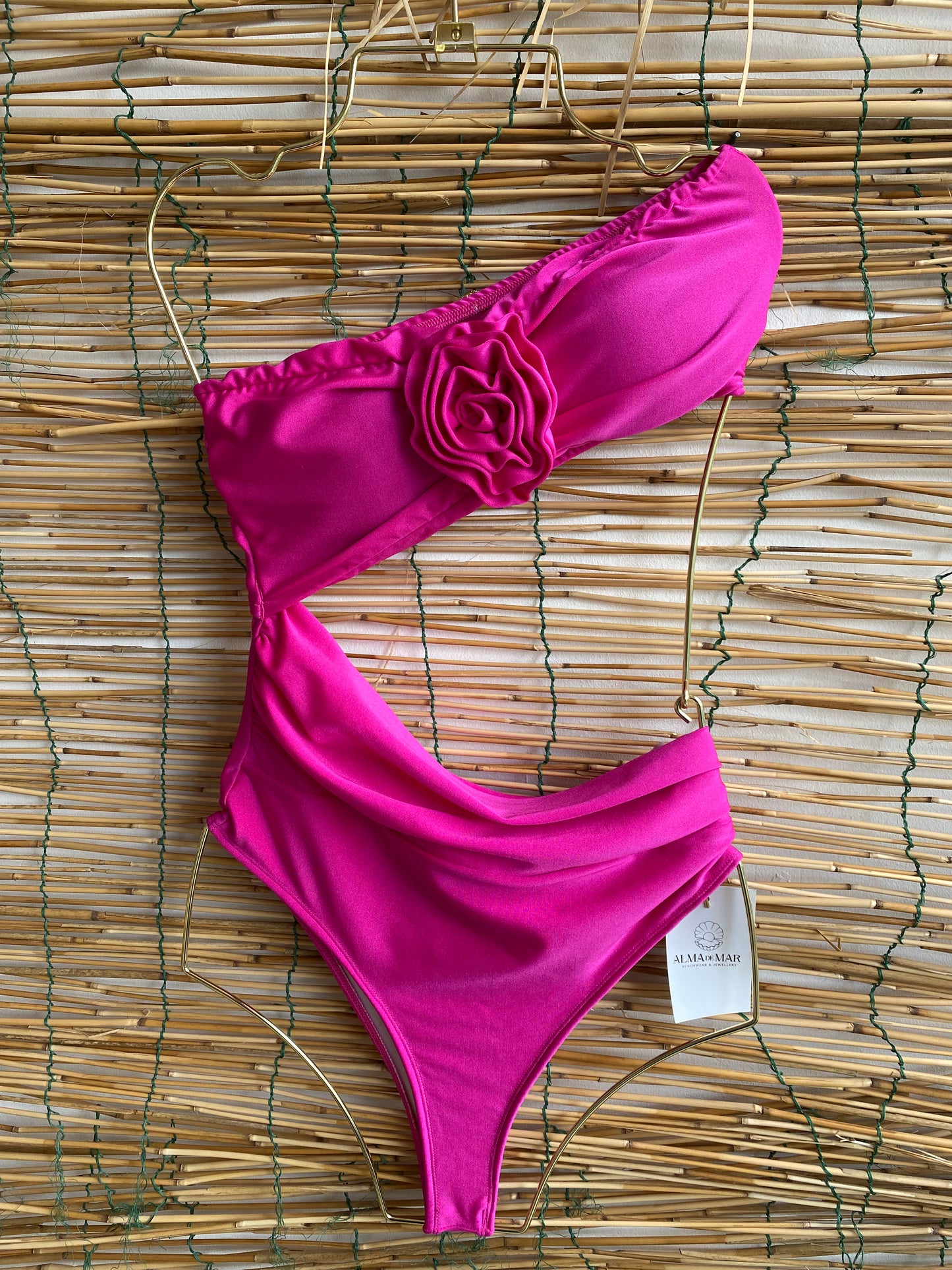 Strapless Rose Petal Side-Lock Swimsuit  (MAR-2019)