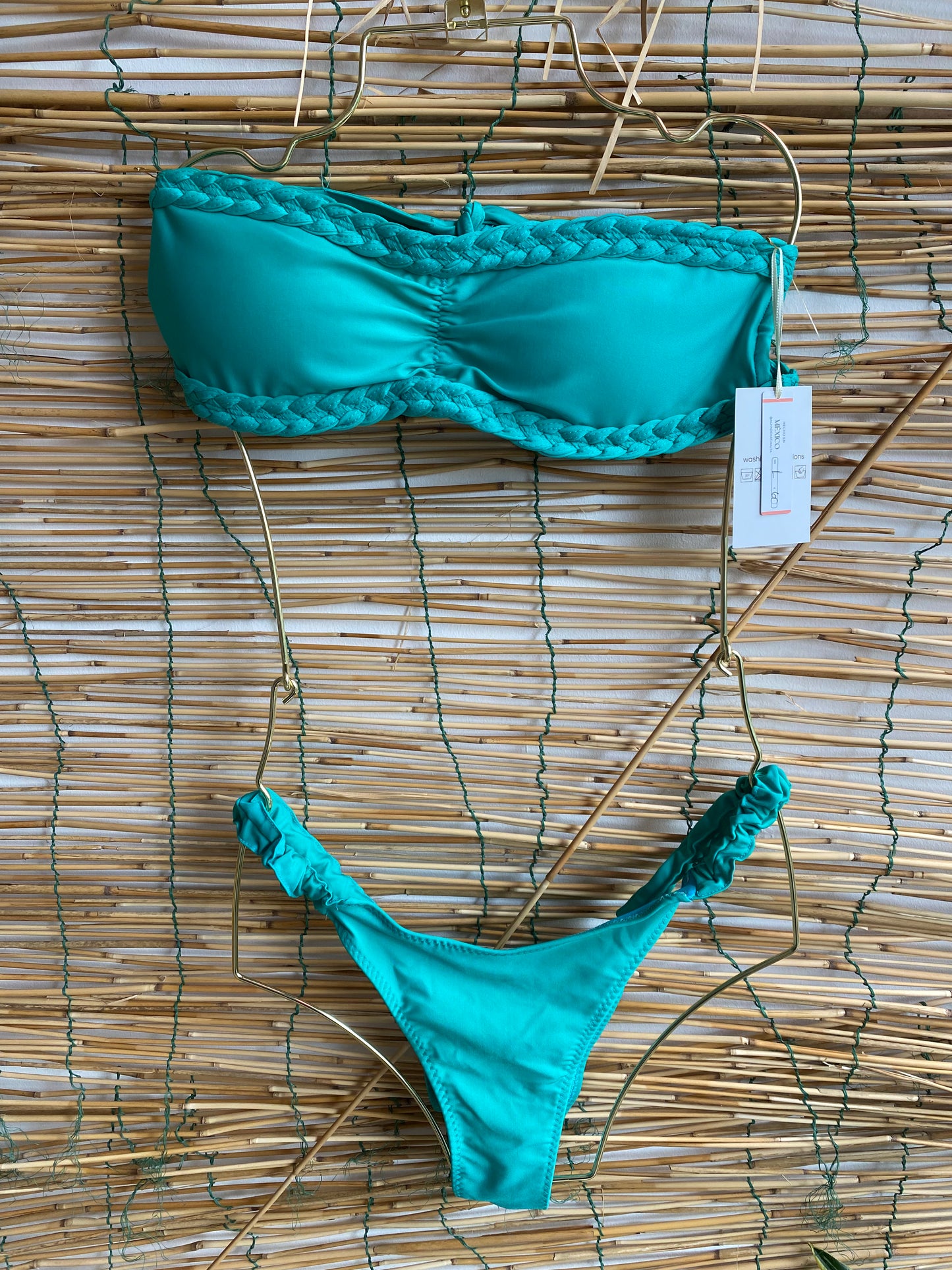 Strapless sorbet brazilian bikini top Cheeky (MAR-1022) Turquesa