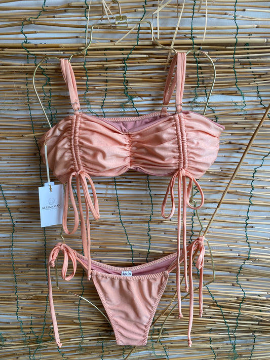 Brazilian bliss bikini straple tie (MAR-1020) Pink gold