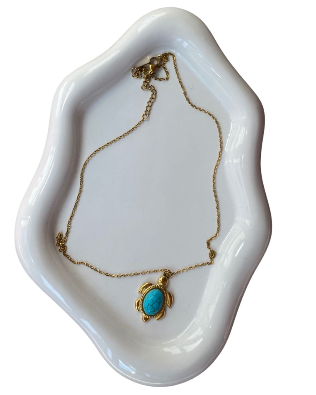 turtle 18k necklace turquesa (SEA - 1101)